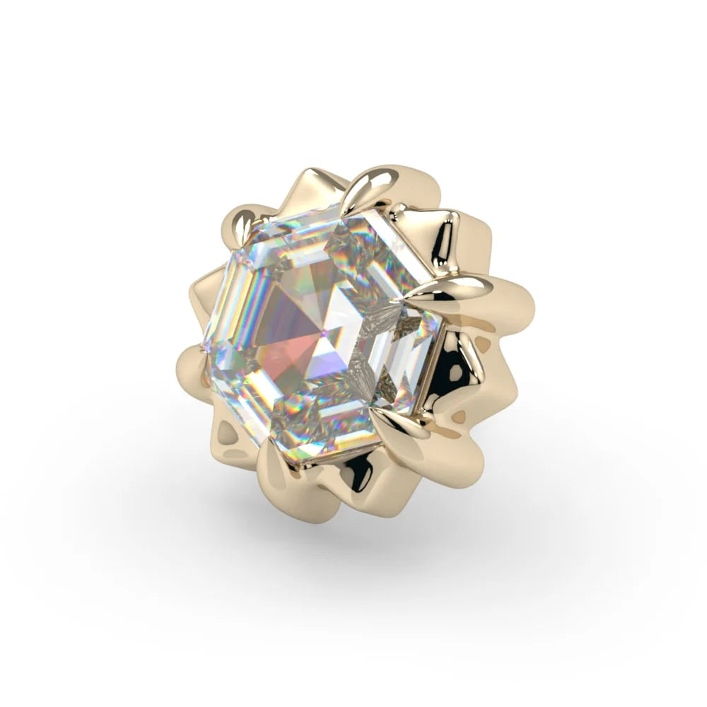 KIWI DIAMOND - PETRA - 14KT SOLID GOLD - THREADLESS END