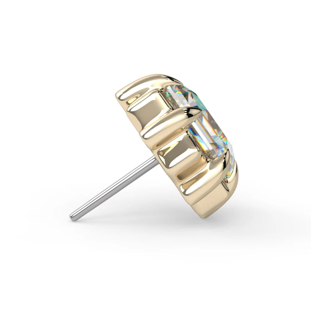 KIWI DIAMOND - PETRA - 14KT SOLID GOLD - THREADLESS END