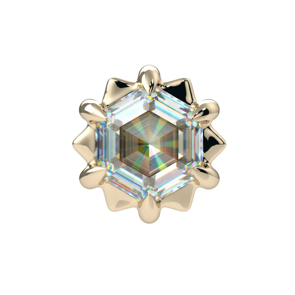 KIWI DIAMOND - PETRA - 14KT SOLID GOLD - THREADLESS END