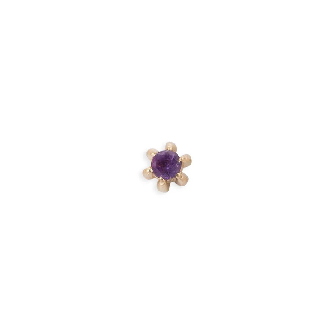 TAWAPA - PRONG GEMSTONE - 2.5MM - 14KT SOLID GOLD - THREADLESS END