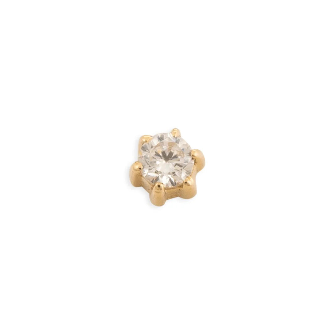 TAWAPA - PRONG GEMSTONE - 2.5MM - 14KT SOLID GOLD - THREADLESS END