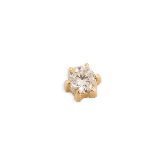 TAWAPA - PRONG GEMSTONE - 2.5MM - 14KT SOLID GOLD - THREADLESS END