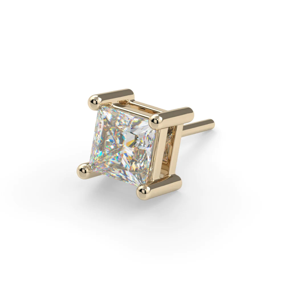 KIWI DIAMOND - SQUARE PRONG - 14KT SOLID GOLD - THREADLESS END