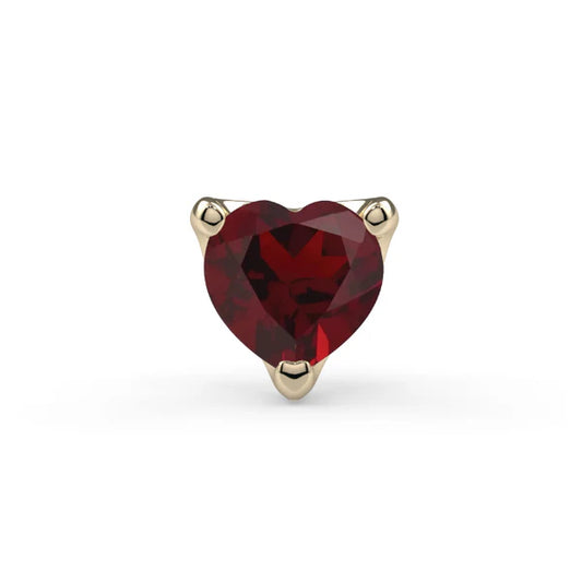 KIWI DIAMOND - LOW PROFILE HEART PRONG - 14KT SOLID GOLD - THREADLESS END