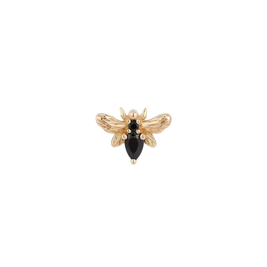 BUDDHA JEWELRY - BEE CHIC - BLACK SPINEL - 14KT SOLID GOLD - THREADLESS END