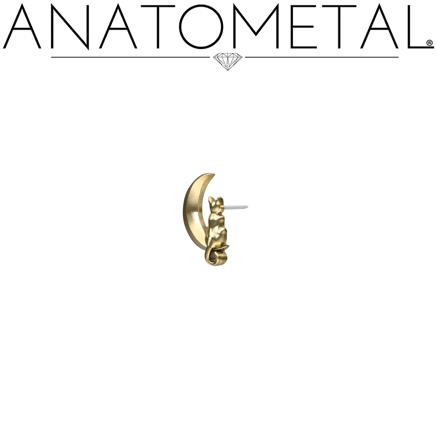 ANATOMETAL - CAT MOON - 18KT SOLID GOLD - THREADLESS END