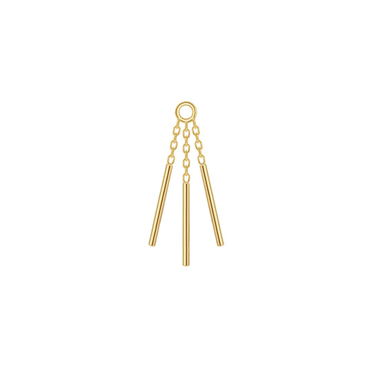 MODERN MOOD - WIND CHIME CHARM (Double Bars or Triple Bars) - 14KT SOLID GOLD - CHARM