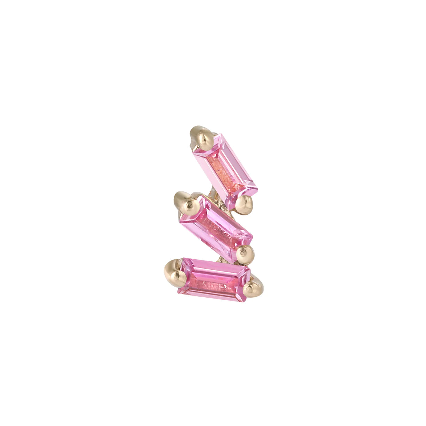 BUDDHA JEWELRY - STAXX - PINK SAPPHIRE - 14KT SOLID GOLD - THREADLESS END