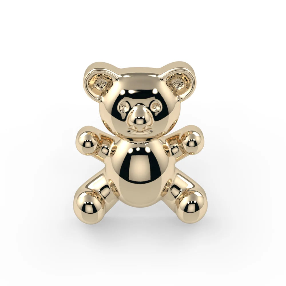 Threadless Control Bear KIWI DIAMOND - TEDDY BEAR - 14KT SOLID GOLD - THREADLESS END – 713 ...