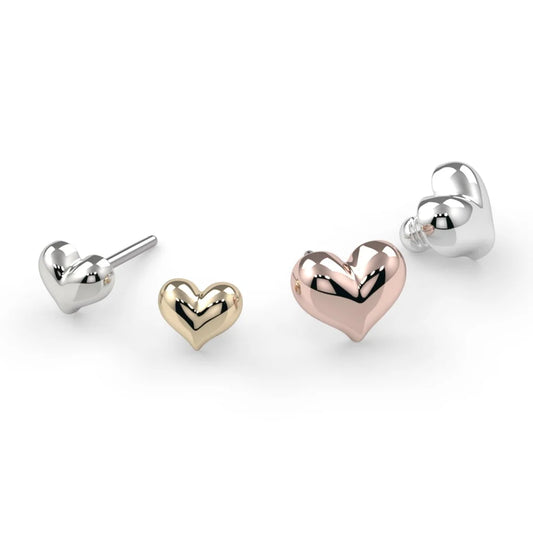 KIWI DIAMOND - PUFFY HEART - 14KT SOLID GOLD - THREADLESS END