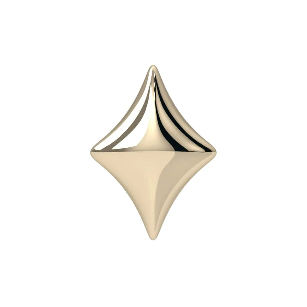 KIWI DIAMOND - PUFFY DIAMOND - 14KT SOLID GOLD - THREADLESS OR THERADED END