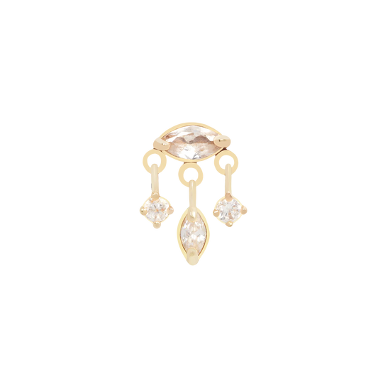 MAYA JEWELRY - STARGAZER - CZ - 14KT SOLID GOLD - THREADLESS END