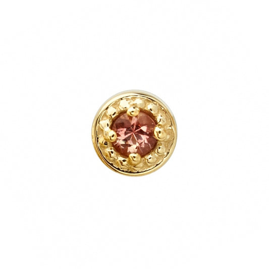 BVLA - MILLGRAIN PRONG - 4mm - 14kt SOLID GOLD - THREADLESS END