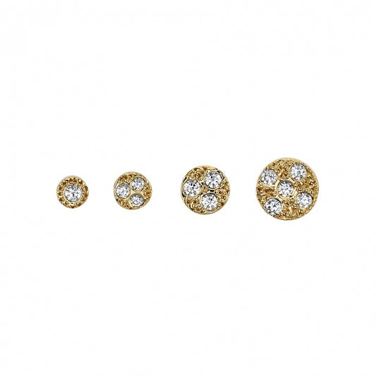 BVLA - PAVE CIRCLE - 2.5MM - 14KT SOLID GOLD - THREADLESS END