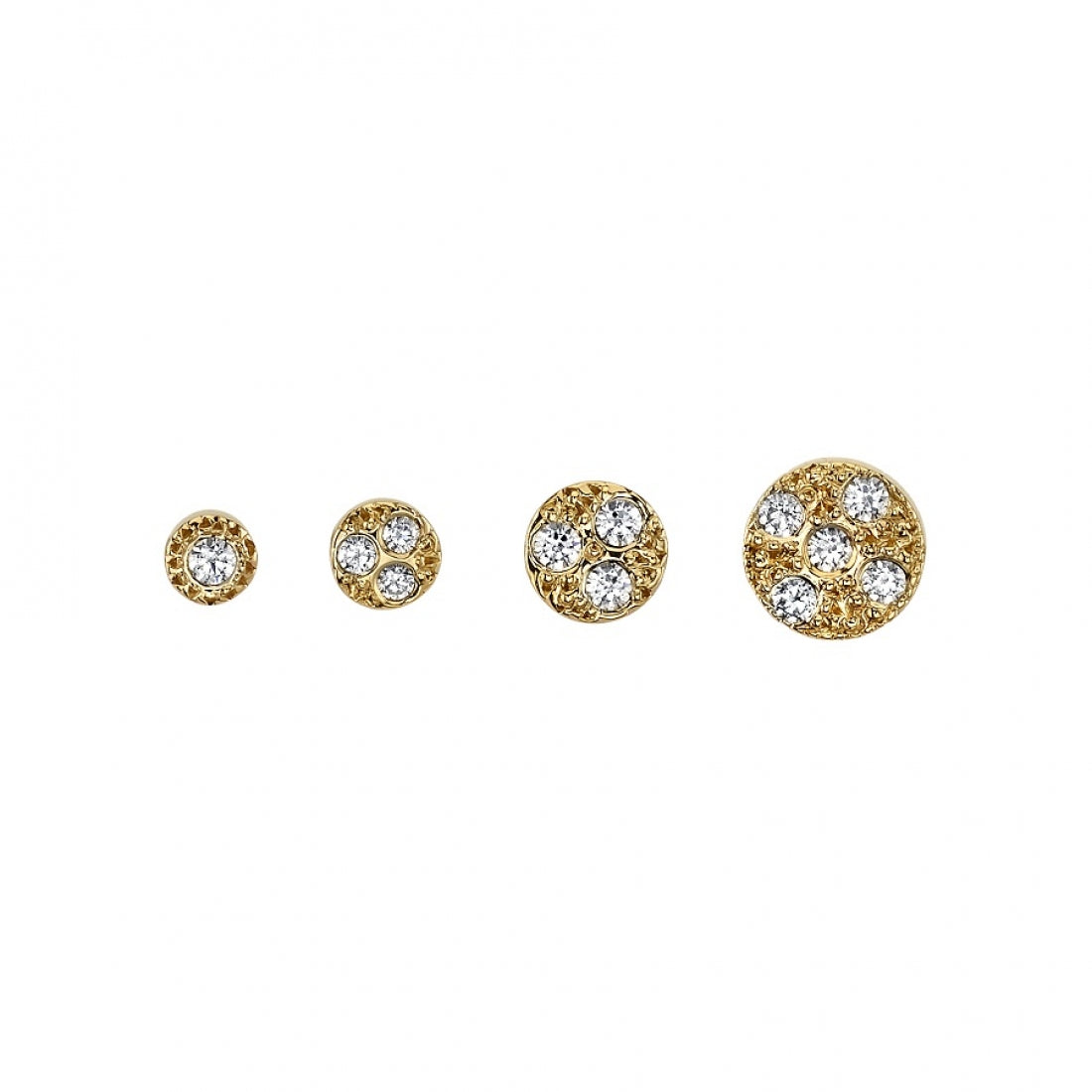 BVLA - PAVE CIRCLE - 3MM - 14KT SOLID GOLD - THREADLESS END