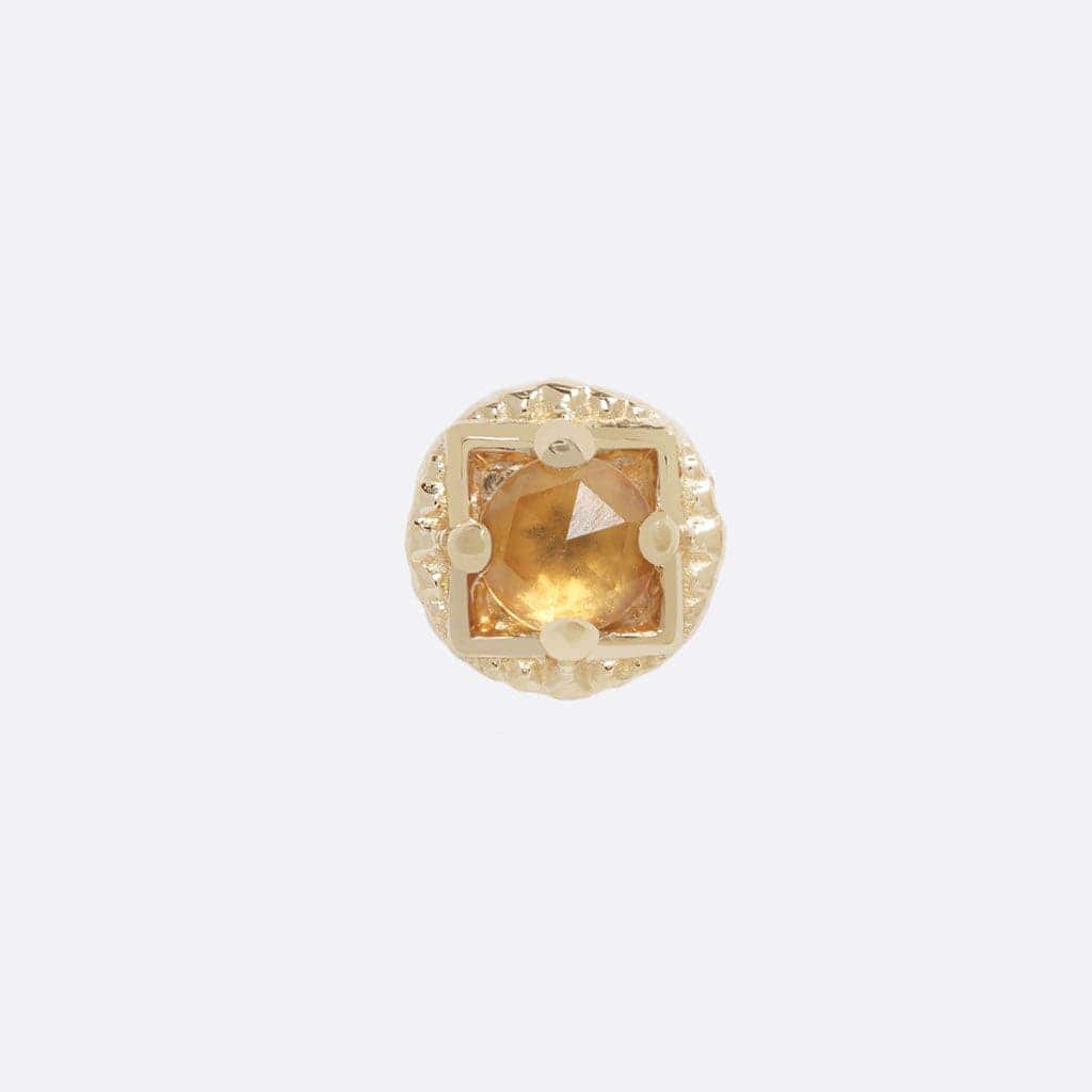 TETHER - OMEGA 24 - CITRINE - 14KT SOLID GOLD - THREADLESS END