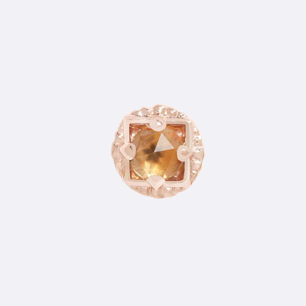 TETHER - OMEGA 24 - CITRINE - 14KT SOLID GOLD - THREADLESS END