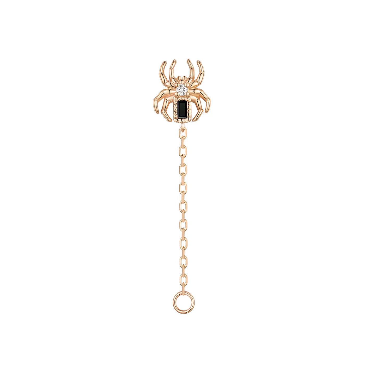 MODERN MOOD - GRIM SPIDER WITH CHAIN AND JUMP RING - 14KT SOLID GOLD - CHARM