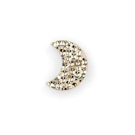 KIWI DIAMOND - HAMMERED MOON - 14KT SOLID GOLD - THREADLESS END