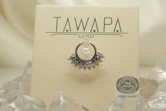 TAWAPA - AFGHAN WITH GEMSTONES - 14KT SOLID GOLD- SEAM RING