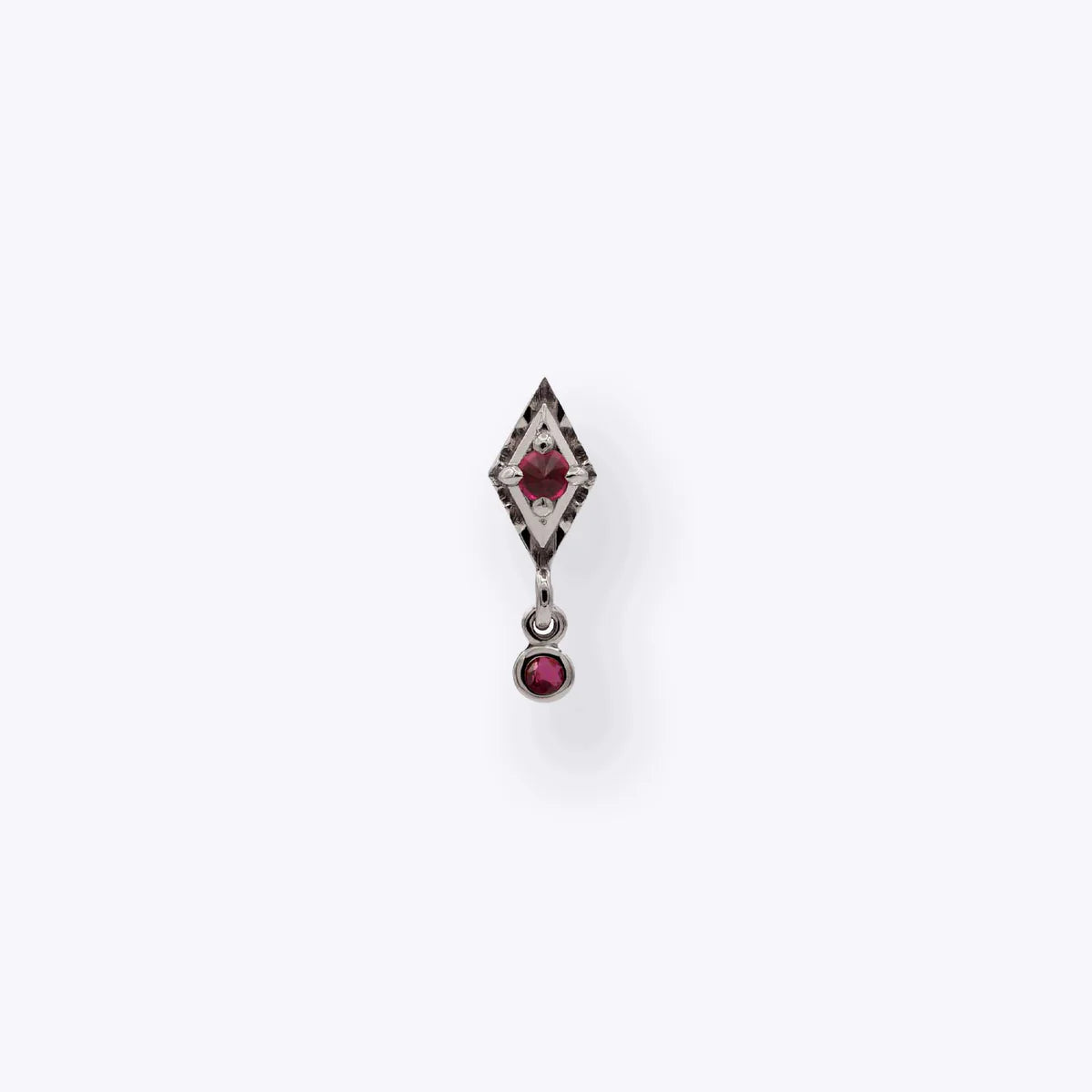 TETHER - DYNA DROP - GENUINE RUBY - 14KT SOLID GOLD - THREADLESS END