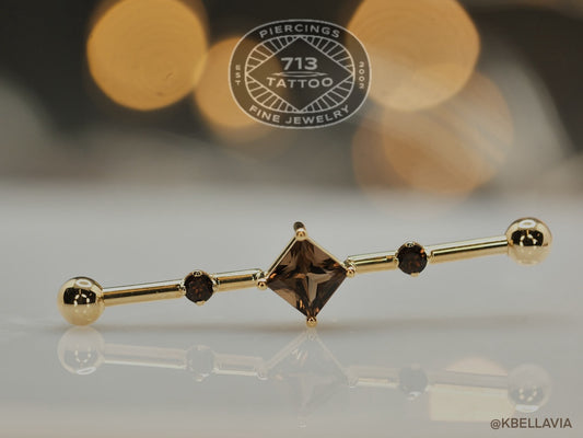 BVLA - 5 POINT - 14KT SOLID GOLD - STRAIGHT BARBELL