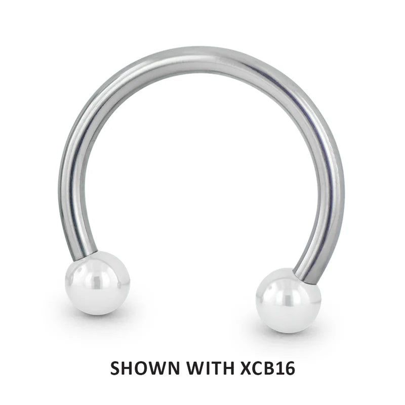 NEOMETAL - TITANIUM CURVED BARBELL BALLS  - THREADLESS ENDS