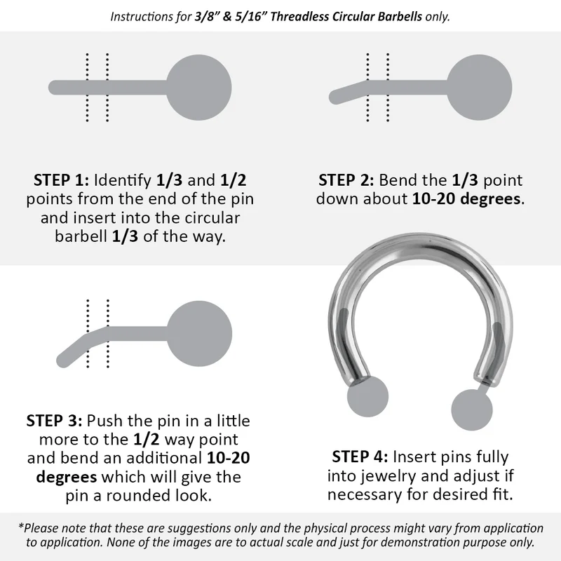 NEOMETAL - TITANIUM CURVED BARBELL BALLS  - THREADLESS ENDS