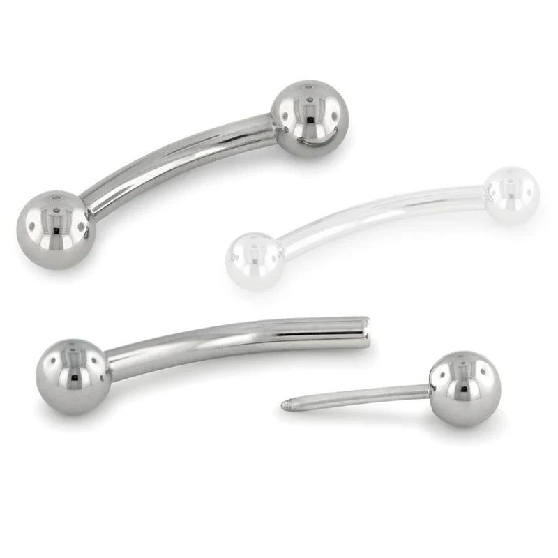 NEOMETAL - TITANIUM CURVED BARBELL BALLS  - THREADLESS ENDS