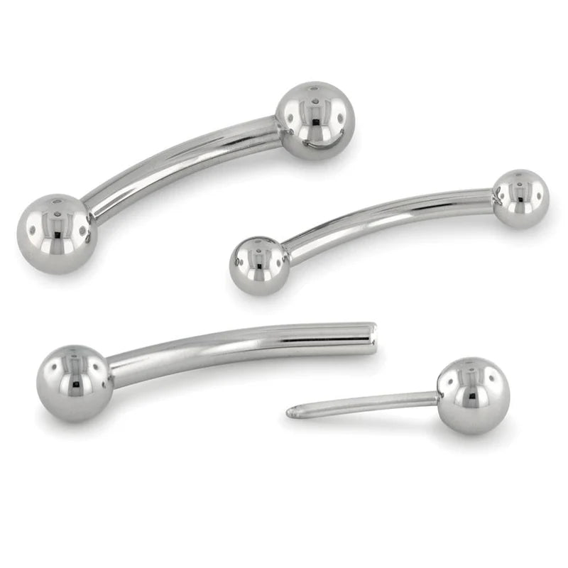 NEOMETAL - TITANIUM CURVED BARBELL BALLS  - THREADLESS ENDS