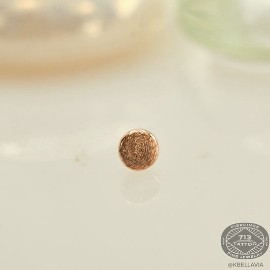 DUSK BODY JEWELRY - DISK 3mm SS - 14KT ROSE GOLD - THREADLESS END