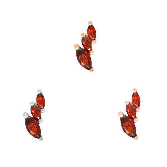 BUDDHA JEWELRY - MULTIPLICITY - GARNET -14KT SOLID GOLD - THREADLESS END