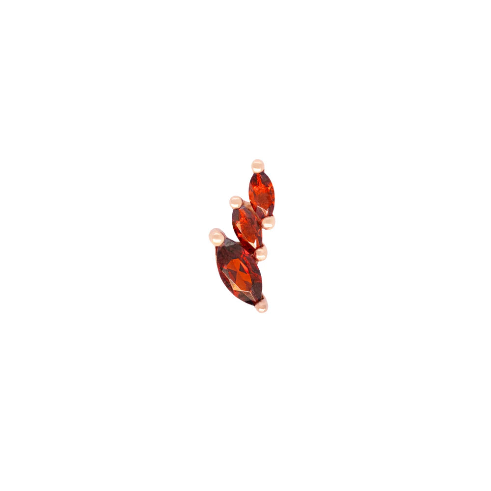 BUDDHA JEWELRY - MULTIPLICITY - GARNET -14KT SOLID GOLD - THREADLESS END