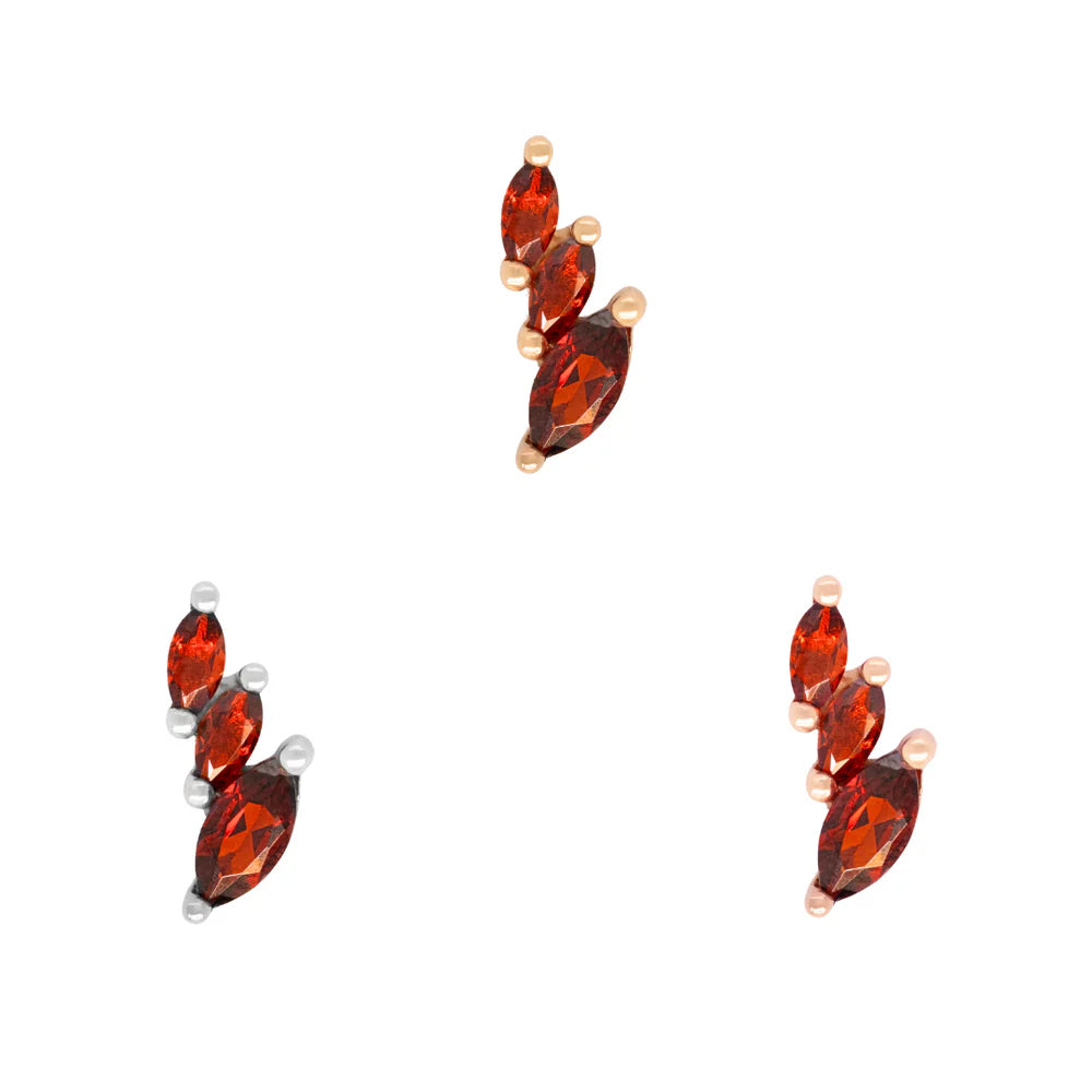 BUDDHA JEWELRY - MULTIPLICITY - GARNET -14KT SOLID GOLD - THREADLESS END