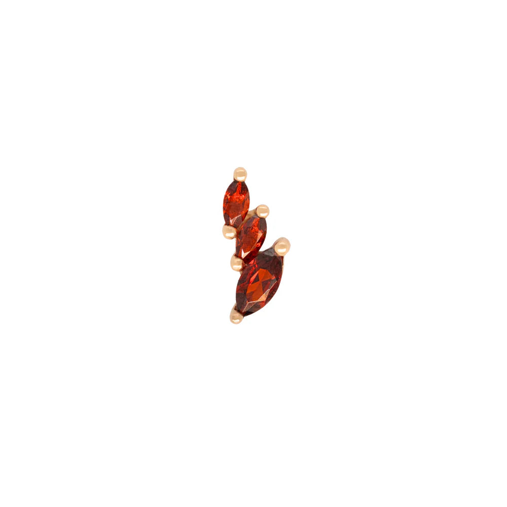 BUDDHA JEWELRY - MULTIPLICITY - GARNET -14KT SOLID GOLD - THREADLESS END