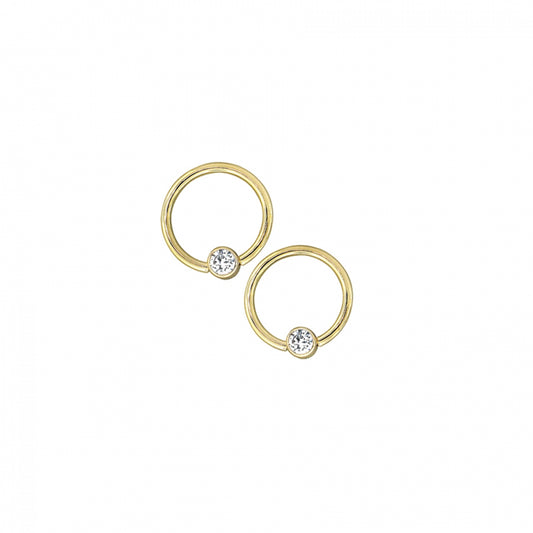 BVLA - FIXED OPEN BEZEL RING "THE CLASSIC" - 16G 5/16" - 14KT SOLID GOLD - FIXED BEAD RING