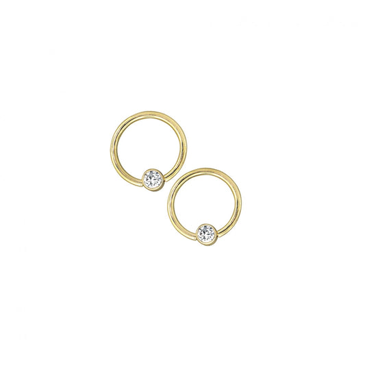 BVLA - FIXED OPEN BEZEL RING "THE CLASSIC" - 16G 7/16" - 14KT SOLID GOLD - FIXED BEAD RING