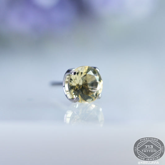 NeoMetal - Prong Set - YELLOW CZ - Titanium Gem 1.5mm, 2mm, 2.5mm, 3mm, 4mm, 5mm