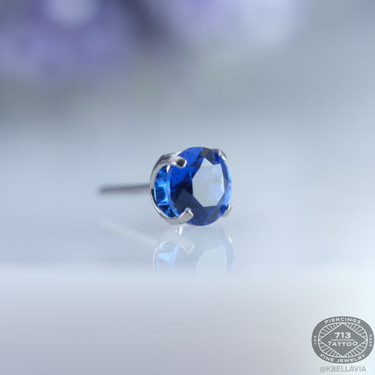 NeoMetal - Sapphire Titanium Prong Set Gem 1.5mm, 2mm, 2.5mm, 3mm, 4mm, 5mm