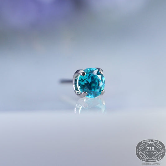 NeoMetal - Prong Set - MINT GREEN CZ - Titanium Gem 1.5mm, 2mm, 2.5mm, 3mm, 4mm, 5mm