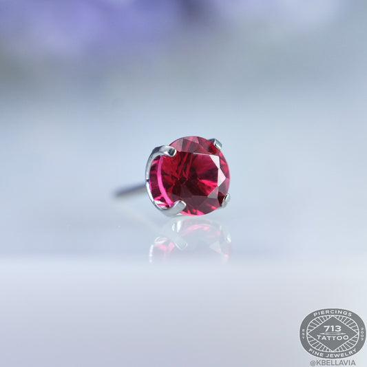 NeoMetal - Prong Set - RUBY CZ - Titanium Gem 1.5mm, 2mm, 2.5mm, 3mm, 4mm, 5mm