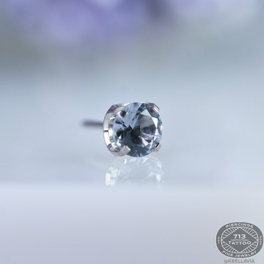 NeoMetal - Prong Set - OCEAN GRAY CZ - Titanium Gem 1.5mm, 2mm, 2.5mm, 3mm, 4mm, 5mm