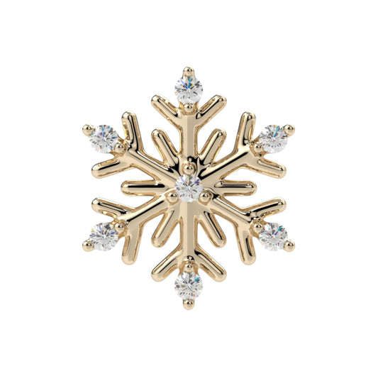 KIWI DIAMOND - SNOWFLAKE - 14KT SOLID GOLD - THREADed END