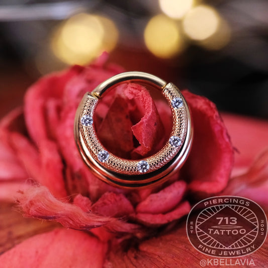 BVLA - MINI MOODY WITH PAVE GEMS - 14KT SOLID GOLD - CLICKER