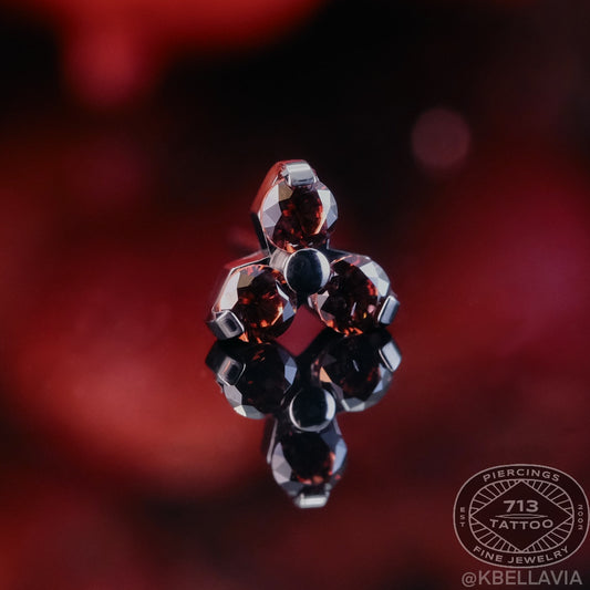 NeoMetal - TRINITY - CARMEL CZ - Titanium - Gem 1.5mm, or 2mm - THREADLESS END