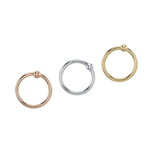 BVLA - FIXED BEAD RING 16G - 14KT SOLID GOLD
