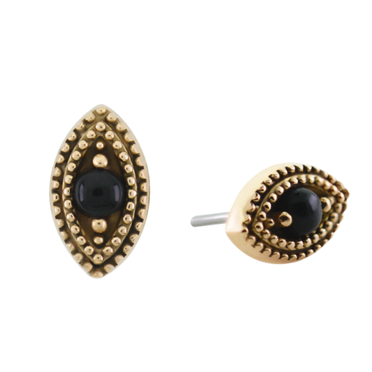 LEROI - DOUBLE MILLGRAIN MARQUISE - 14KT SOLID GOLD - THREADLESS END