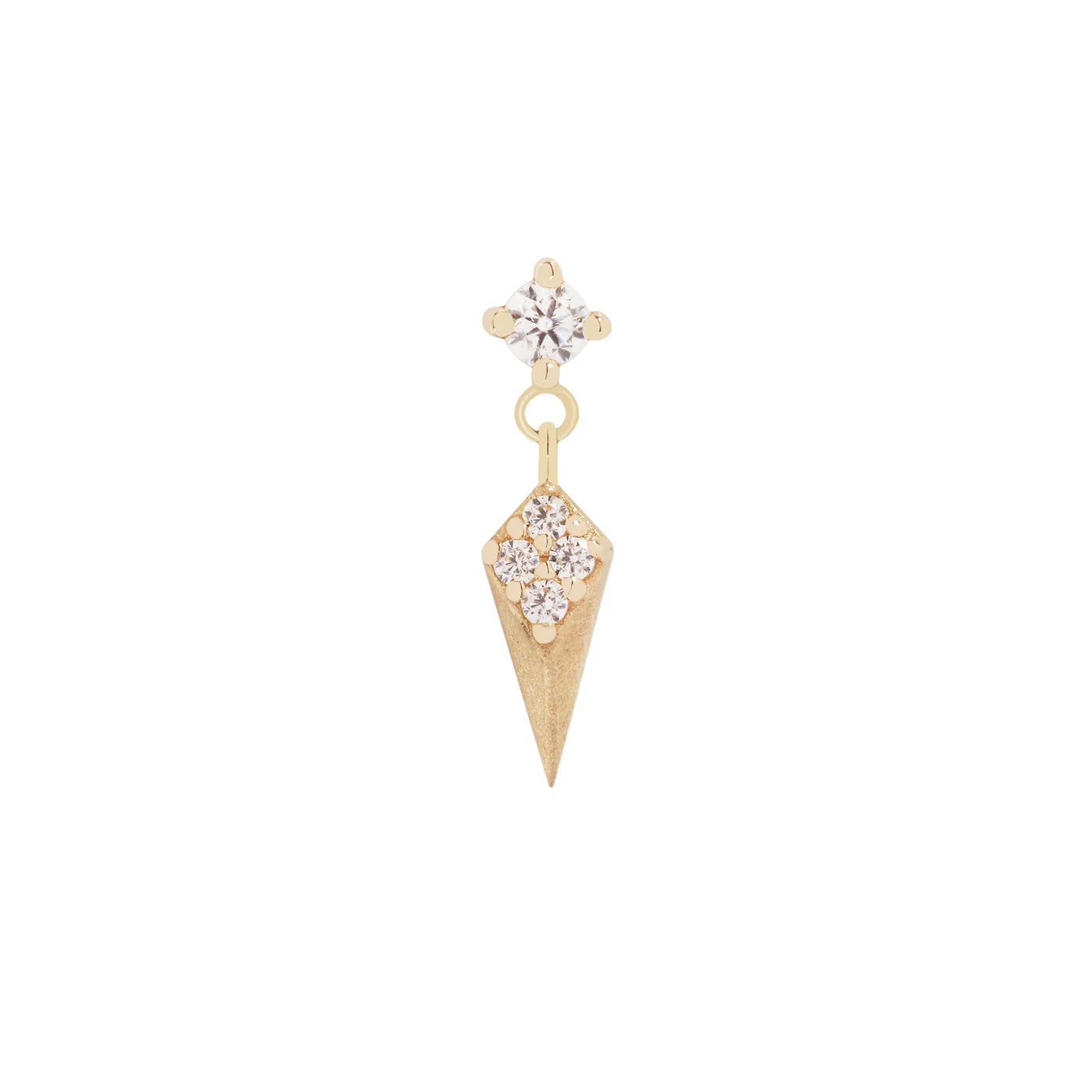 BUDDHA JEWELRY - ARTFORM - CZ - 14KT SOLID GOLD - THREADLESS END