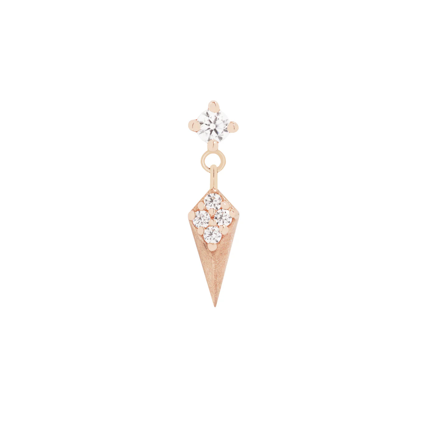 BUDDHA JEWELRY - ARTFORM - CZ - 14KT SOLID GOLD - THREADLESS END