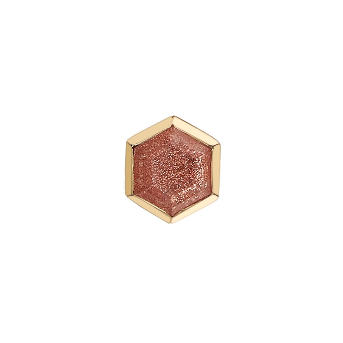 BVLA - HEXAGON BEZEL 3MM - 14KT SOLID GOLD - THREADED END